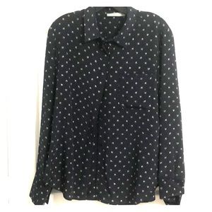 Vince navy button down blouse